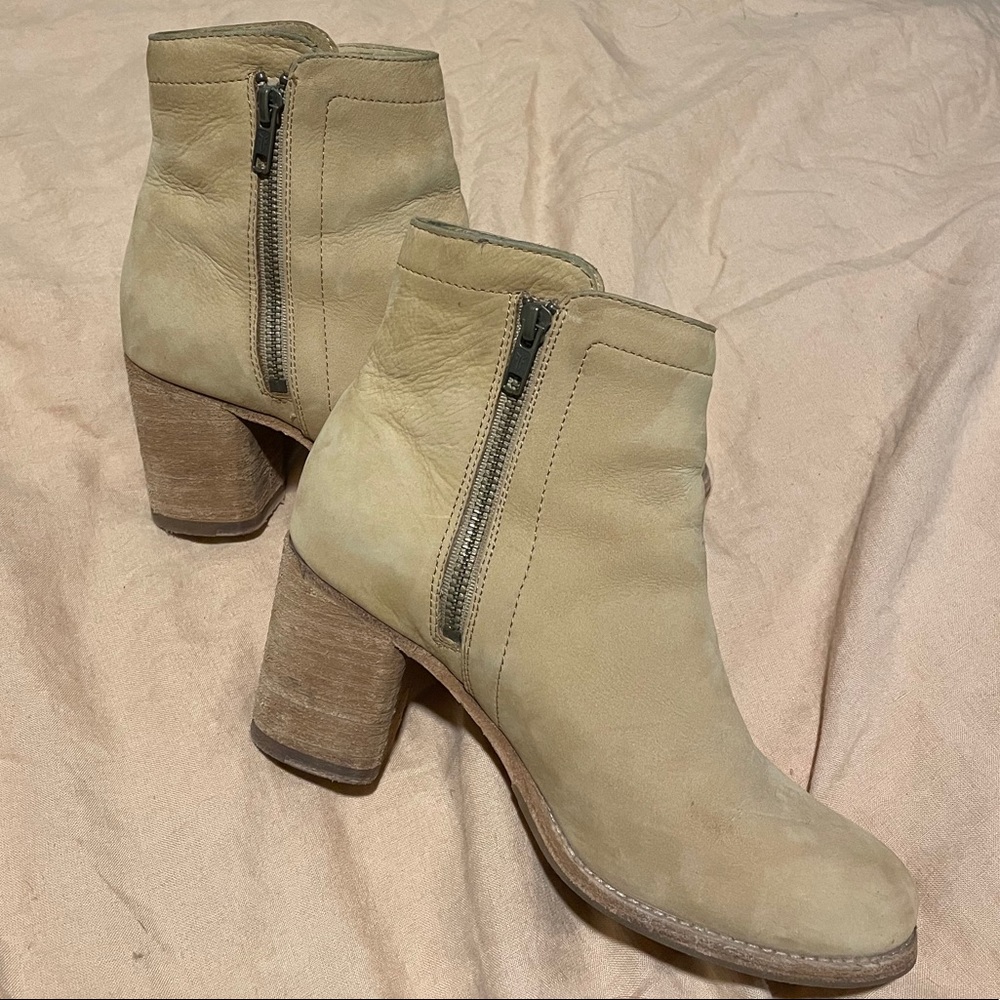 Frye Cream Leather Booties